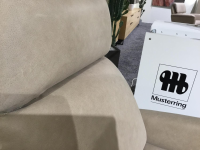 Musterring - Sessel MR 455 Leder India Jade Sand Beige Gestell Metall Schwarz Mit Höhenverstellbarem Kopfteil - 5