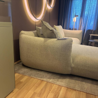 COR - Sofa Jalis Stoff 8251 Natur Beige Nahtband Stoff 5090 Sand mit 2 Kissen - 3