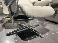 Stressless - Sessel Reno M R Leder 091 Cori Silver Cloud 25 Grau Creme Gestell Cross Chrom - 3