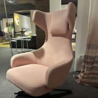 Vitra - Sessel Grand Repos Inkl. Ottoman Niedrig 21075000 Stoff 10 Dumet Zartrosé/Beige Gestell 30 Basic Dark - 6