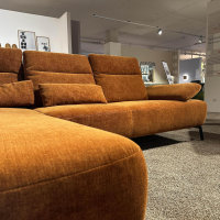 Carina - Polsterkombination EM Setupal Stoff Cosmopolitan Rusty Orange Braun Metallfuß 284 Schwarz Matt Mit Kissen - 3