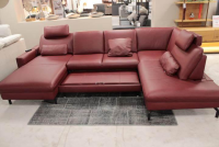 Polinova - Wohnlandschaft Leonore Leder Longlife 160 Vivre Barolo Rot - 6