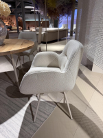 himolla - Stuhl Dining 1473 Stoff 18 Marble Pebbles Beige Gestell Metall Beige Mit Rückholfeder - 5