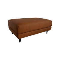 himolla - Sofahocker 1456 Leder Leonessa Almond Braun Gestell Metall Schwarz Pulverbeschichtet - 3