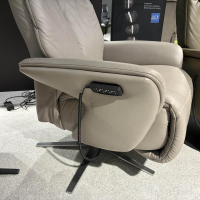 himolla - Sessel Easy Swing 4550 Leder Rustika 24 Lauch Beige Grau Sternfuß Edelstahl Pulverbeschichtet - 5