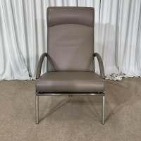 IP Design - Sessel Curve Leder Taupe Grau Gestell Metall - 2