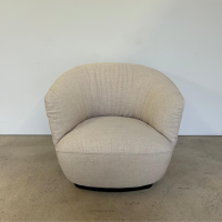 Walter Knoll - Sessel Ishino 195 10 Stoff Gaia 7892 Linen Grau Beige Sockel Holz Schwarz Lackiert Mit Kunststoffgleitern - 8