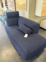 Leolux - Sofa Divan Loya Stoff Robou 17 Midnight Blue Blau Sockel Leder Senseo Eclipse Blau Inkl. Kopfstütze + Armrolle - 3