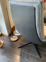 Bielefelder Werkstätten - Sessel Daron Stoff T Normandie Beige Füße Schwarz mit Hocker - 12
