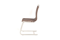 Lavida - 4er Set Freischwinger Jenny Mit Edelstahlgriff  Coffe Creme Braun Untergestell Rundrohr Edelstahl - 5