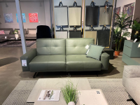 Rolf Benz - Rolf Benz Sofa 50 Leder 38 106 Mittel Grüngrau Füße Stahl Glatt Verkehrsschwarz Matt Pulverbeschichtet - 3