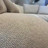 COR - Sofa Siwa Stoff 8207 Muschel Creme mit Hocker und Kissen - 4