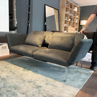 Brühl - Sofa Roro Medium Stoff 2813 38 Grau Gestell Metall Chrom Höhenverstellbar - 2