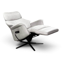 himolla - Sessel 7362 S Lounger Leder 27 Eleganza Coala Grau Gestell Metall Schwarz Mit Herz Waage Position - 8