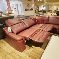 Hukla - Ecksofa IL 4052 Leder Credo Barolo Rot mit motorischen Funktionen - 2
