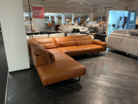 DSign - Ecksofa Dsign Corvo R Leder L155 68 Cognac Braun Kufe Anthrazit Mit Festem Hocker - 7