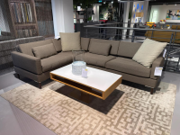 Brühl - Ecksofa Tomo Soft Stoff 3677 25 Grau Füße Massivholz Schwarz Lackiert - 4