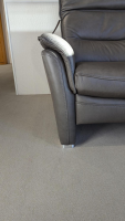 Hukla - Ecksofa Marlon Leder Cloudy Grey Grau Fuß Aluminium Mit Relaxfunktion Und Motorischer Kopfteilverstellung Inklusive 2 Kissen - 2