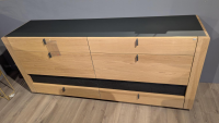 Voglauer - Sideboard V-Aura Eiche Geölt Akzent Lärche Schwarz mit LED-Beleuchtung - 4