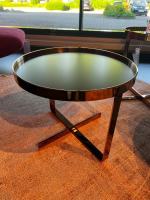 Christine Kröncke - Couchtisch Cross 409 Einlegeplatte Schwarzstahl Matt Schutzlackiert Gestell Metall Rose - 2