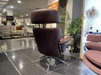 Stressless - Sessel Rome M Leder Paloma 54 Bordeaux Rot Braun Gestell Star 40 Aluminium Mit Hocker - 5