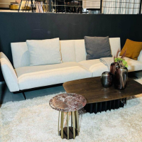 Flexform - Sofa Evergreen Stoff Elodie N.1222 Grau Beige Gestell Leder Schwarz 5005 Füße Metall Brüniert - 5