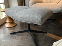 Bielefelder Werkstätten - Sessel Daron Stoff T Normandie Beige Füße Schwarz mit Hocker - 2