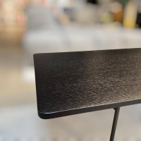 Minotti - Beistelltisch Lelong mit 2 Tischplatten, Platte Marmor Und Eschefurnier, Gestell Metall Pulverbeschichtet Black Coffee Schwarz - 2