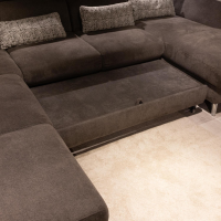 Kawoo - Wohnlandschaft Torino XC Stoff Kati Fango 20474 Grau Braun Fuß Metall Chromfarbig - 4