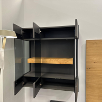 Loddenkemper - Wohnwand Minos 9767 Lack Schiefergrau Matt Absetzung Balkeneiche Mit Kabeldurchlass - 7