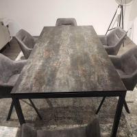 Contur - Auszugstisch Pienza Platte Keramik Oxido Darknight Grau Anthrazit Gestell Aluminium Schwarzgrau Pulverbeschichtet - 2