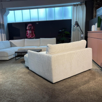 Schöner Wohnen-Kollektion - Ecksofa Garbo Stoff 6 Cord Snow Weiß Füße Kunststoff Schwarz Inklusive Longchair - 3