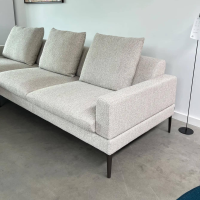 Jori - Ecksofa Tigra Landscape Stoff Monza Melange 99 Beige Füße Metall Bronze Inklusive Kopfstütze - 10
