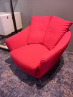 Kappa Salotti - Sessel Coco Stoff 4797 Rot Füße Chrom - 6