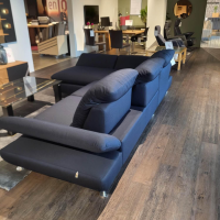 W. Schillig - Ecksofa 15278 Taoo Stoff W6128 Blau Metallfüße Matt Gebürstet Mit Kopfteilverstellung Und Hocker - 8