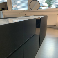 Interlübke - Sideboard Jorel Glas Anthrazit Abdeckplatte Marmor Arabescato - 2