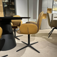 Venjakob - Essgruppe Ancona Und Bari Platte Dekton Laurent Schwarz Sitz Stoff WE A Genua Curry Und Leder Gavin Kurkuma Gelb Gestell Anthrazit - 4