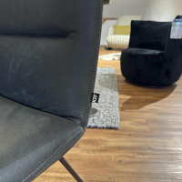 KFF - 6er Set Stuhl Leder Rawhide Black 356 Schwarz Grau Gestell Struktur Anthrazit M23 - 10