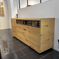 Voglauer - Sideboard Vcuben Wildeiche Rustico Schwarz Gestell Metall Anthrazit - 2
