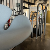 Fritz Hansen - Sessel Der Schwan Stoff Kvadrat Cava 932 Blau Gestell Satingebürstetes Aluminium - 7