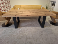 MCA Furniture - Esstisch Castello Wildeiche Lackiert Gestell Stahl Anthrazit - 3