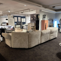 Contur - Trapezsofa Motone Stoff Lyon 170 Beige Füße Kunststoff Schwarz Mit Verstellung Inklusive Kissen - 2