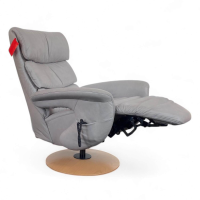 himolla - Relaxsessel 7428 Easyswing L Leder Nappa Soft Asche Grau Holzteller Buche Motorische Verstellung Mit Aufstehhilfe - 9