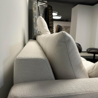 Bielefelder Werkstätten - Sofa Spirit BW155-3006 Stoff Mara Weiß Metallfuß Schwarz Matt mit Rückenbügel und Kissen - 2