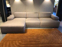 Muuto - Ecksofa Connect Soft Stoff Re-Wool 128 Grau Füße Holz Lackiert - 4