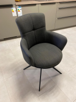 MCA Furniture - Armlehnstuhl Mecana Stoff Chenilleoptik Anthrazit Gestell Metall Schwarz (5 Stk. Verfügbar) Matt Drehbar - 5