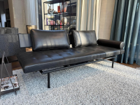 IP Design - Liege Campus De Luxe Leder IP Space Schwarz Gestell Metall Schwarz Mit Abklappbarem Rückenteil - 3