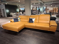 Polinova - Ecksofa PN-EM19074 LS840621 Leder Vivre Kurkuma Orange Metallfuß Schwarz - 5