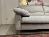 Erpo - Ecksofa GA400 Stoff Ruig Lichtgrau 2026 09 Grau Metallfuß Matt Verchromt Mit Hocker Und Kissen - 5