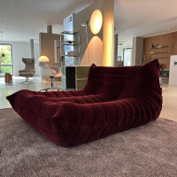 Ligne Roset - Liegesofa Togo Stoff Cordoue 2 Aubergine Rot Violett - 7